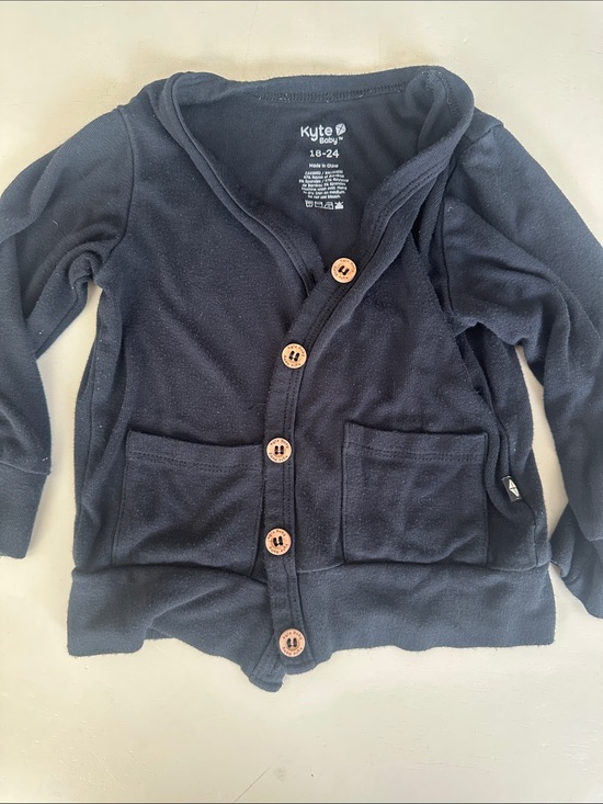 Kyte BABY Other - Kyte BABY Black Button-Front Hoodie Cardigan